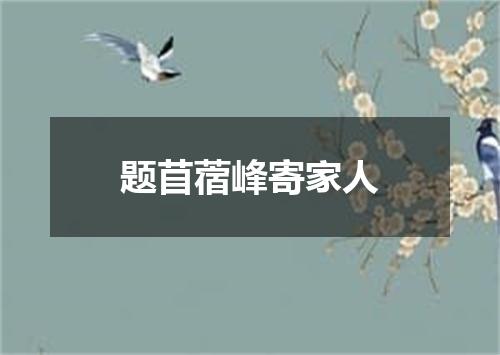 题苜蓿峰寄家人