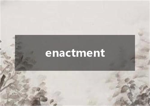 enactment是什么意思