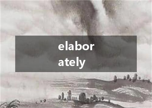 elaborately是什么意思