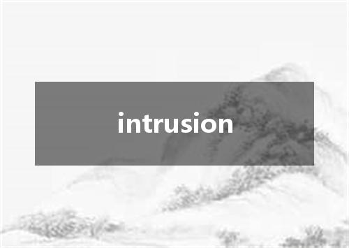 intrusion是什么意思