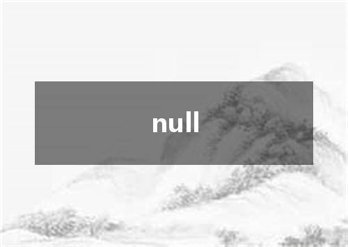 null是什么意思