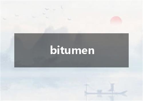bitumen是什么意思