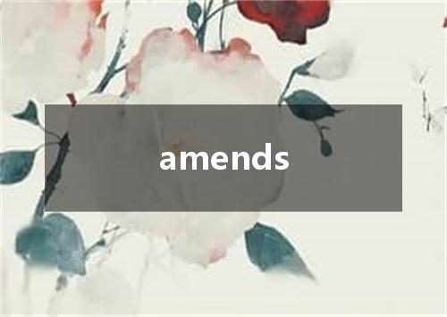 amends是什么意思