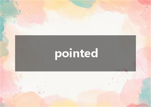 pointed是什么意思